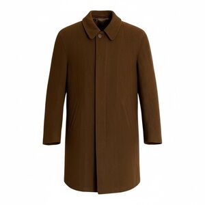 Lazetti Couture Brown Wool Men's Overcoat Milan Paris New York Size 42L